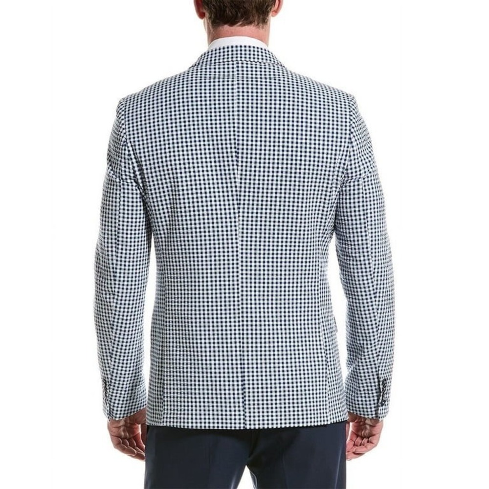 NEW! PAISLEY & GRAY Gingham Peak Two Button Blazer Blue White Nautical Lined 40R - Picture 8 of 15